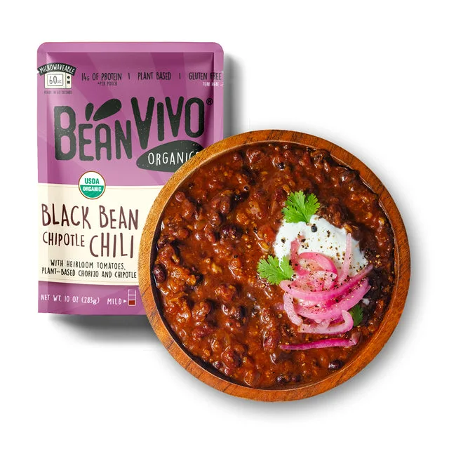 BeanVIVO Organic Black Bean Vegan Chipotle Chili (1-Pouch)