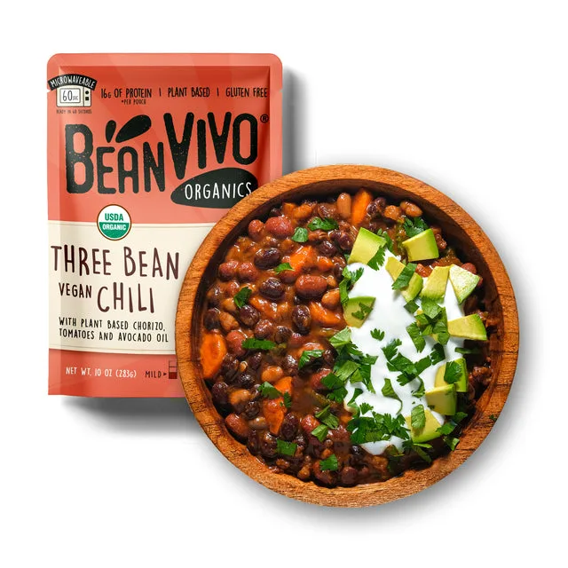 BeanVIVO Organic Three Bean Vegan Chili (1-Pouch)