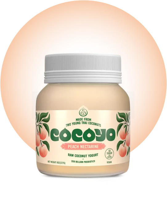 GT’s Living Foods COCOYO Living Coconut Yogurt, Peach Nectarine