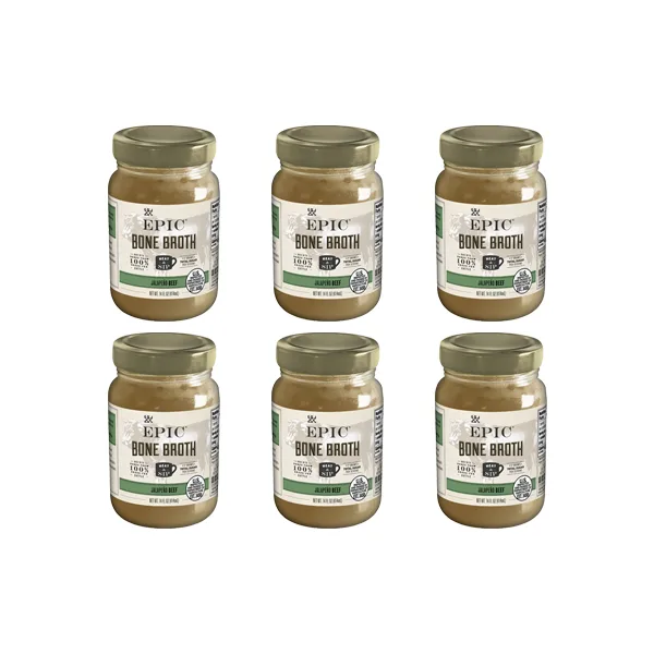 EPIC Beef Jalapeño Sea Salt Bone Broth (6) 14OZ Jars