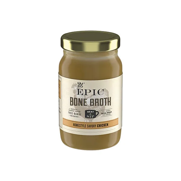 EPIC Homestyle Savory Chicken Bone Broth (1) 14OZ Jar