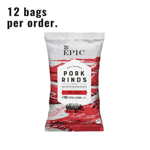 EPIC Hot + Spicy Pork Rinds (Box of 12)