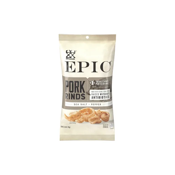 EPIC Sea Salt & Pepper Pork Rinds (Box of 12)
