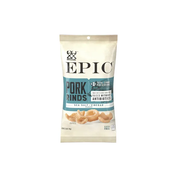 EPIC Sea Salt & Vinegar Pork Rinds (Box of 12)