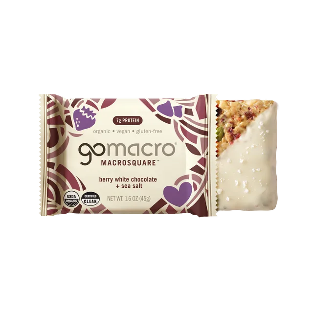 GoMacro Berry White Chocolate + Sea Salt MacroSquare