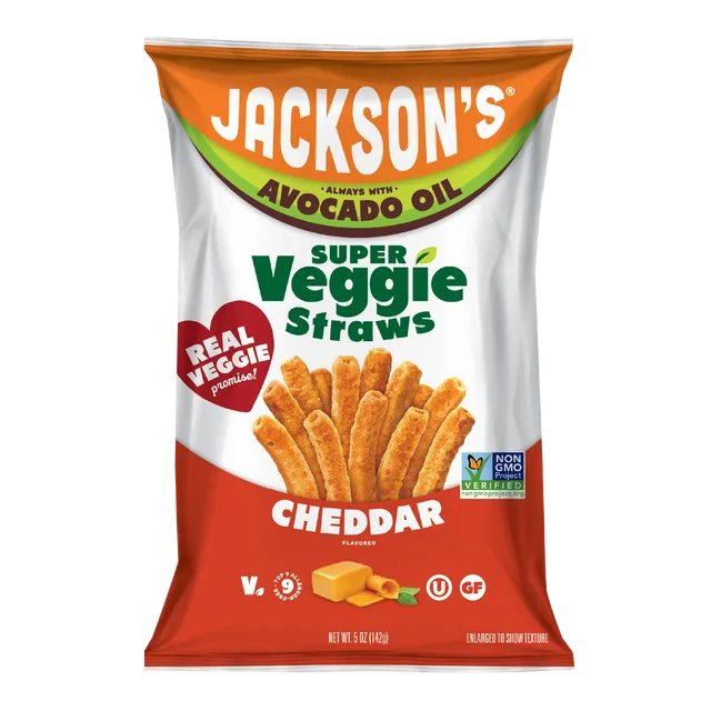 Jackson's Cheddar Super Veggie Straws in Avocado Oil 5oz