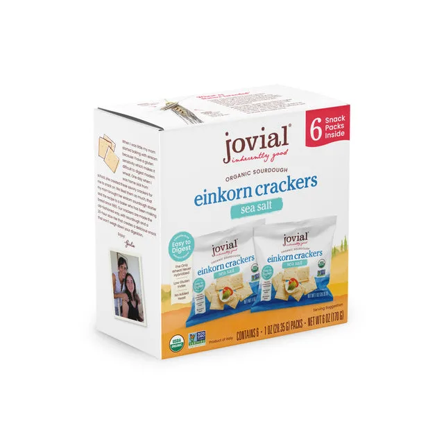 Jovial Organic Einkorn Sourdough Sea Salt Crackers - Snack Pack