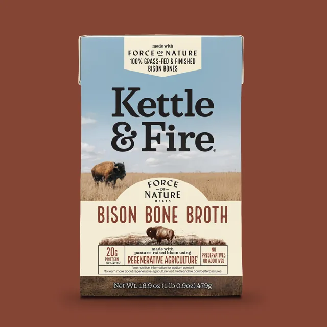 Kettle & Fire Bison Bone Broth - 16.9 oz