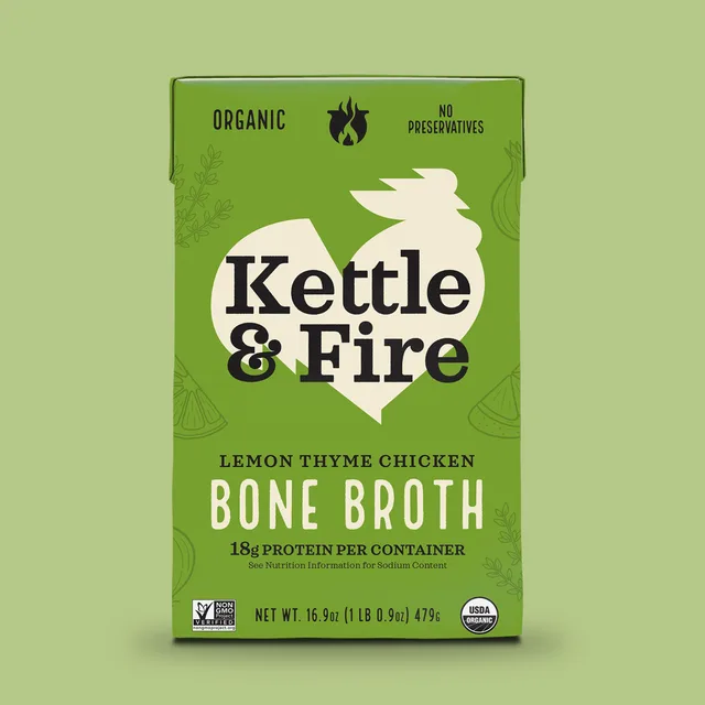 Kettle & Fire Lemon Thyme Chicken Bone Broth 16.9oz