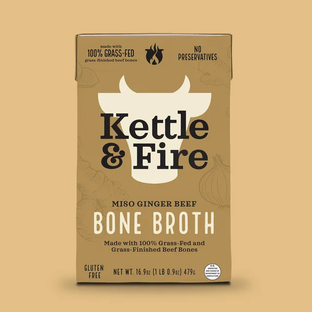 Kettle & Fire 100% Grass-fed Miso Ginger Beef Bone Broth 16.9oz