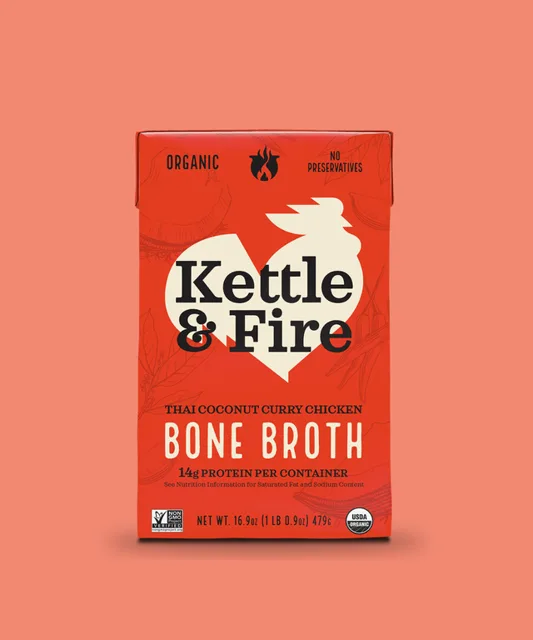 Kettle & Fire Thai Coconut Curry Chicken Bone Broth - 16.9 oz