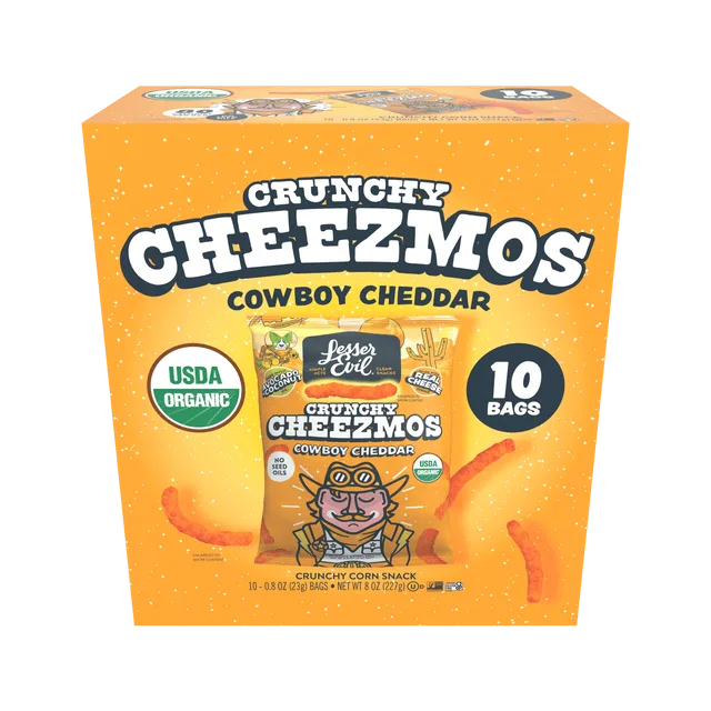 LesserEvil Cowboy Cheddar Cheezmos Snack Pack