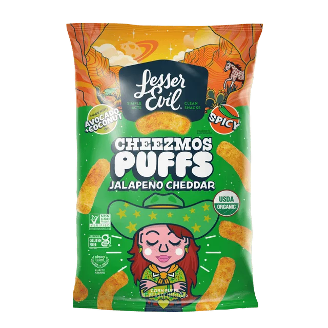 LesserEvil Jalapeño Cheddar Cheezmos Puffs