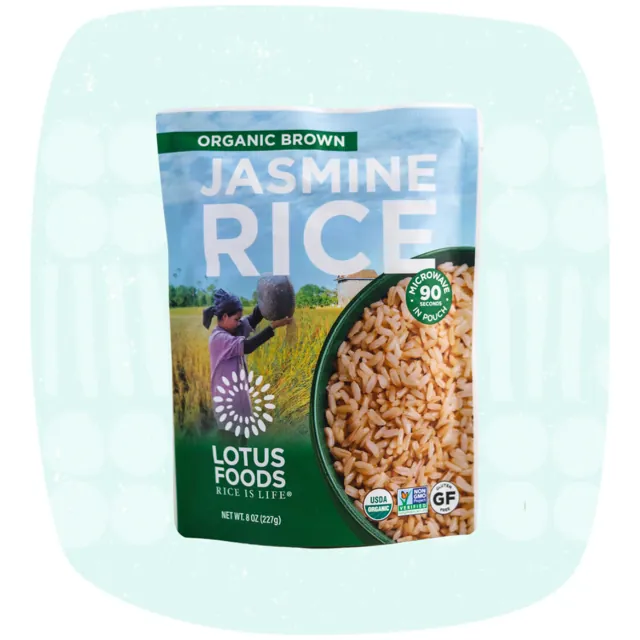 Lotus Foods Organic Brown Jasmine Rice Heat & Eat Pouch