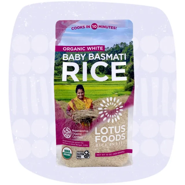 Lotus Foods Regenerative Organic White Baby Basmati Rice