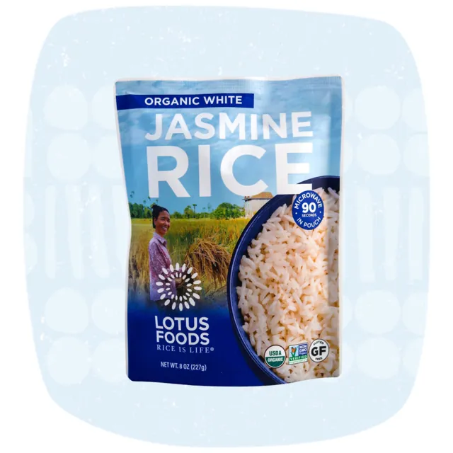 Lotus Foods Organic White Jasmine Rice Heat & Eat Pouch