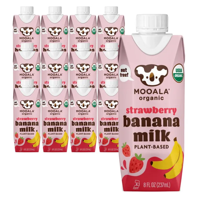 Mooala Strawberry Bananamilk Single Serve, Shelf-Stable