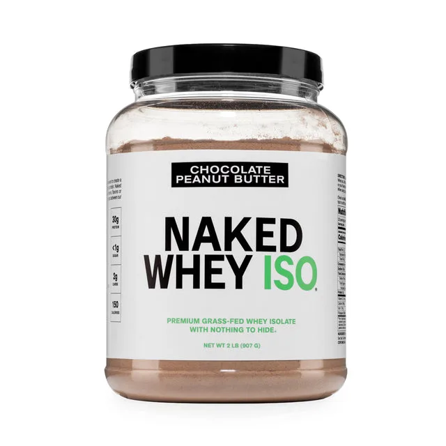 Naked Nutrition Chocolate Peanut Butter Grass-Fed Whey Isolate Protein Powder | Naked Whey Isolate - 2LB