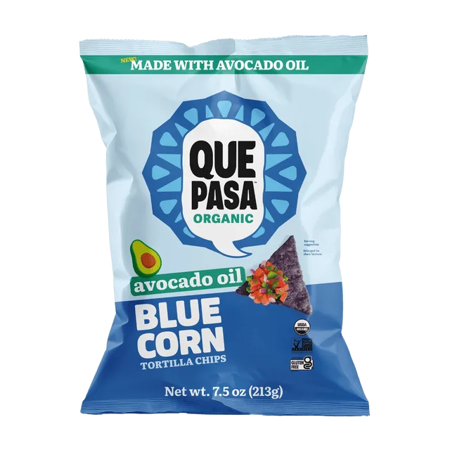 Que Pasa Que Pasa Organic Avocado Oil Blue Corn Tortilla Chips