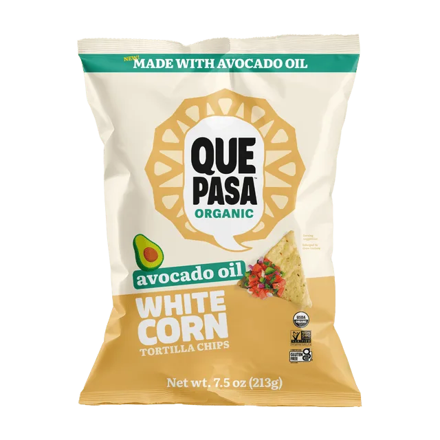 Que Pasa Que Pasa Organic Avocado Oil White Corn Tortilla Chips