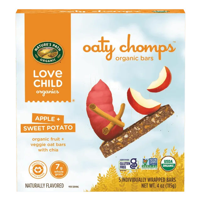 Love Child Organics Love Child Organics Oaty Chomps Apple + Sweet Potato Gluten Free Snack Bars