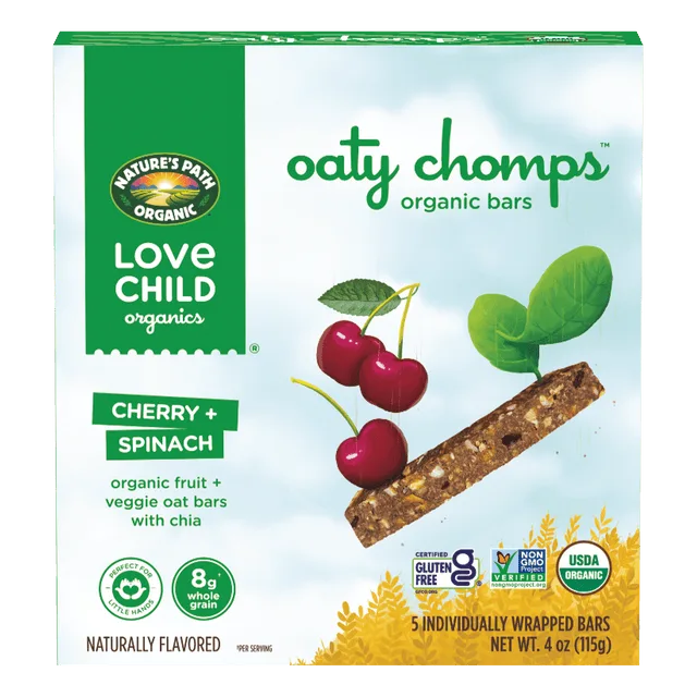 Love Child Organics Love Child Organics Oaty Chomps Cherry + Spinach Gluten Free Snack Bars