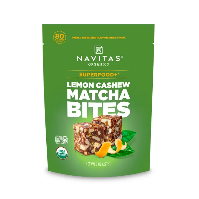Navitas Organics Superfood+ Lemon Cashew Matcha BITES