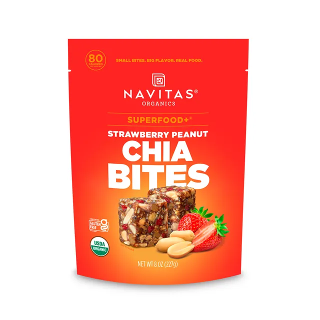 Navitas Organics Superfood+ Strawberry Peanut Chia BITES