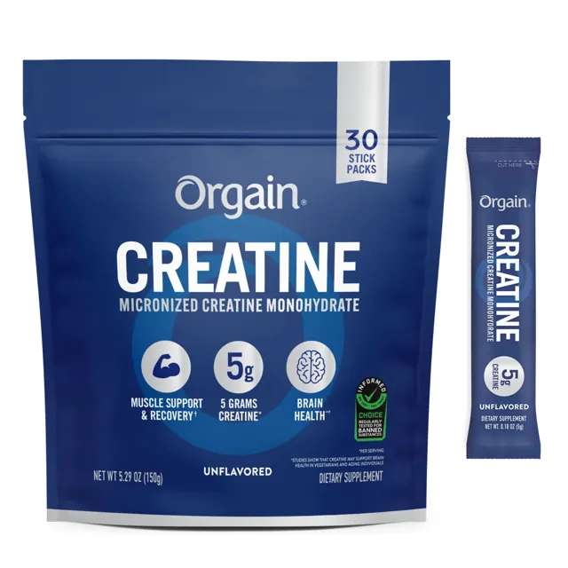 Orgain Creatine Powder Single Serve Stick Packs