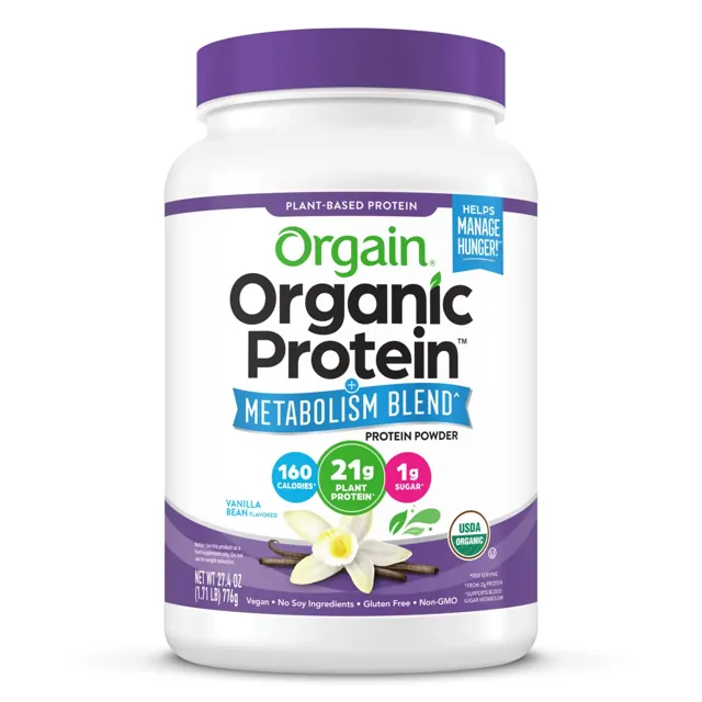 Orgain Organic Protein Powder + Metabolism Blend Vanilla Bean