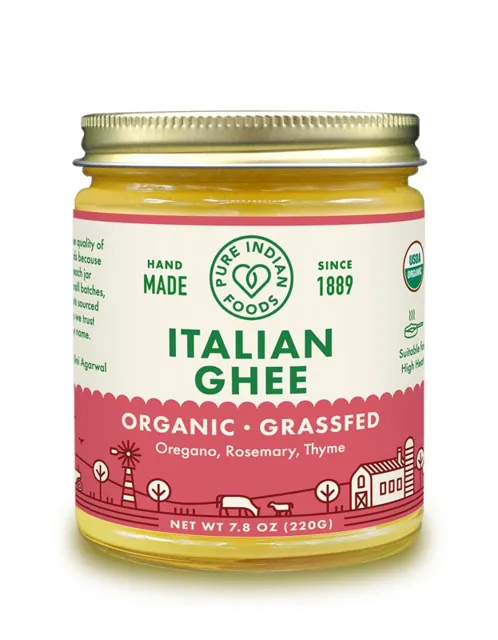 Pure Indian Foods Italian Ghee, Grassfed & Certified Organic - 7.8 oz