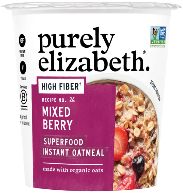 Purely Elizabeth Mixed Berry Superfood Oat Cup with Prebiotic Fiber