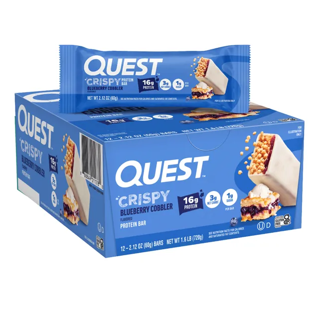 Quest Nutrition Blueberry Cobbler Crispy Hero Protein Bars