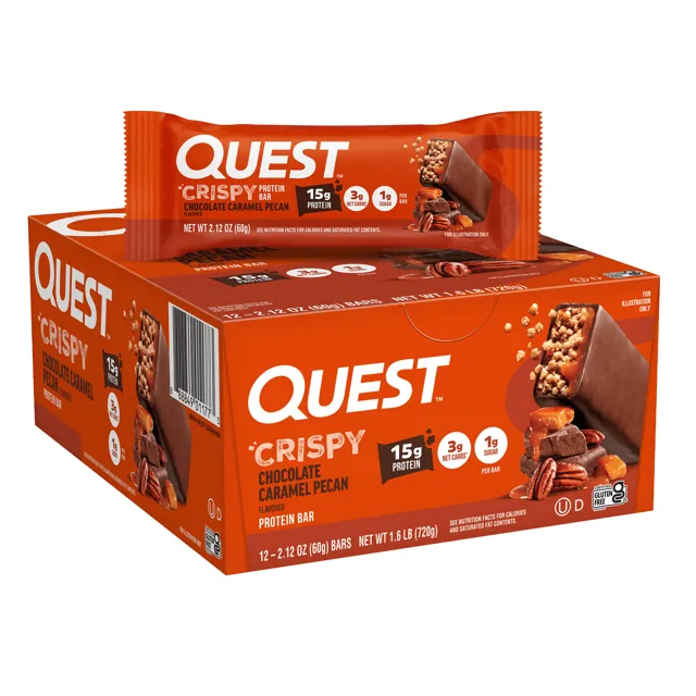 Quest Nutrition Chocolate Caramel Pecan Crispy Hero Protein Bars