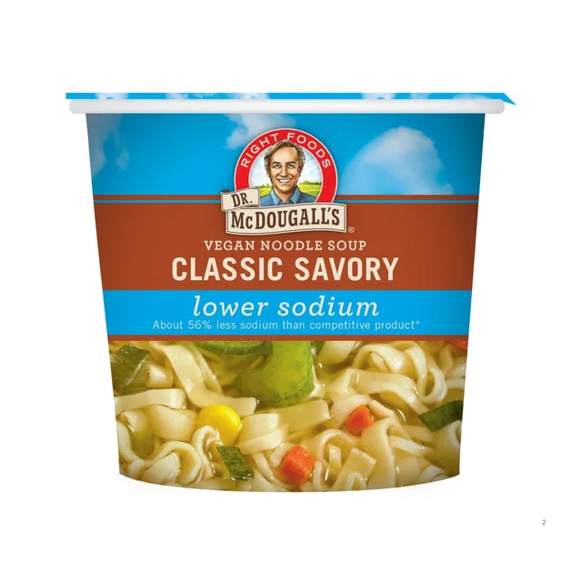 Dr. McDougall’s Right Foods Lower Sodium Vegan Classic Savory Noodle Soup Cup