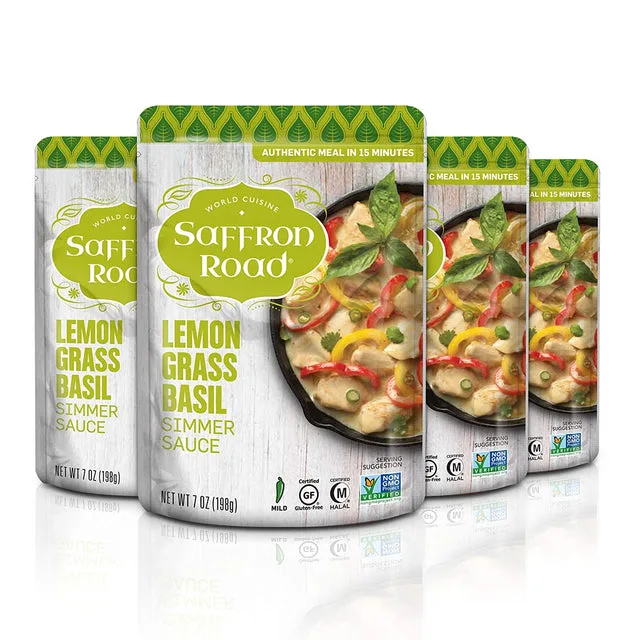 Saffron Road Lemongrass Basil Simmer Sauce 4 Pack