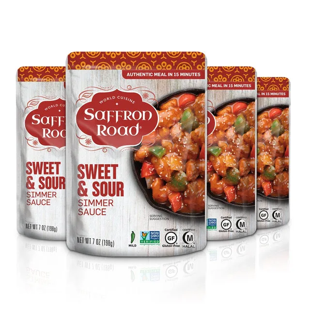 Saffron Road Sweet & Sour Simmer Sauce 4 Pack