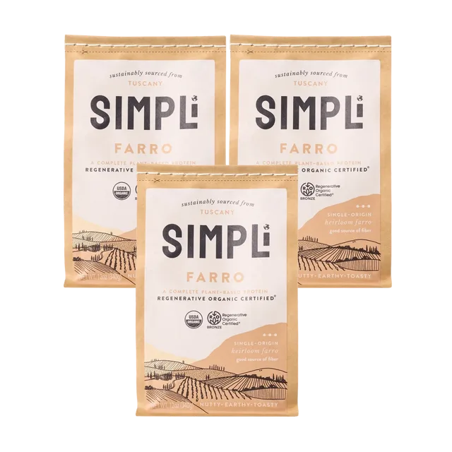 SIMPLi 3-PACK SIMPLi REGENERATIVE ORGANIC CERTIFIED® FARRO