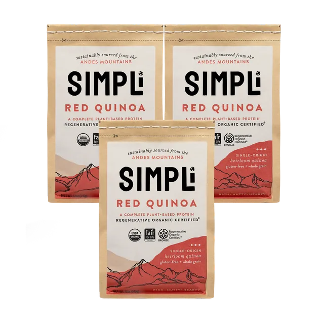 SIMPLi 3-PACK SIMPLi REGENERATIVE ORGANIC CERTIFIED® RED QUINOA
