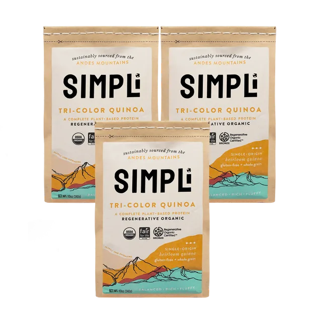 SIMPLi 3-PACK SIMPLi REGENERATIVE ORGANIC CERTIFIED® TRI-COLOR QUINOA