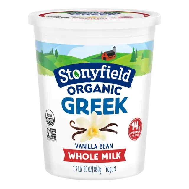 Stonyfield Organic Vanilla Greek Whole Milk Yogurt 30 oz