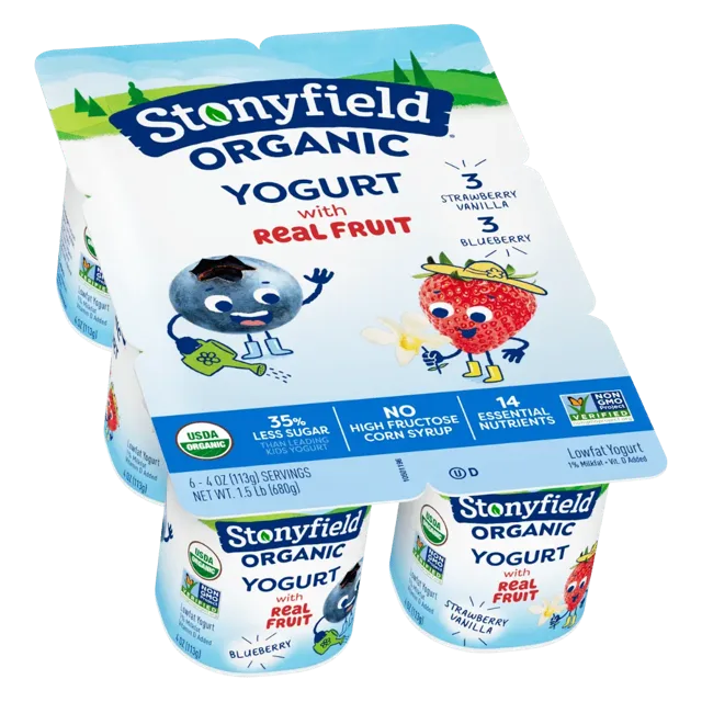 Stonyfield Stonyfield Organic Kids Blueberry & Strawberry Vanilla Lowfat Yogurt Cups, 6 Ct
