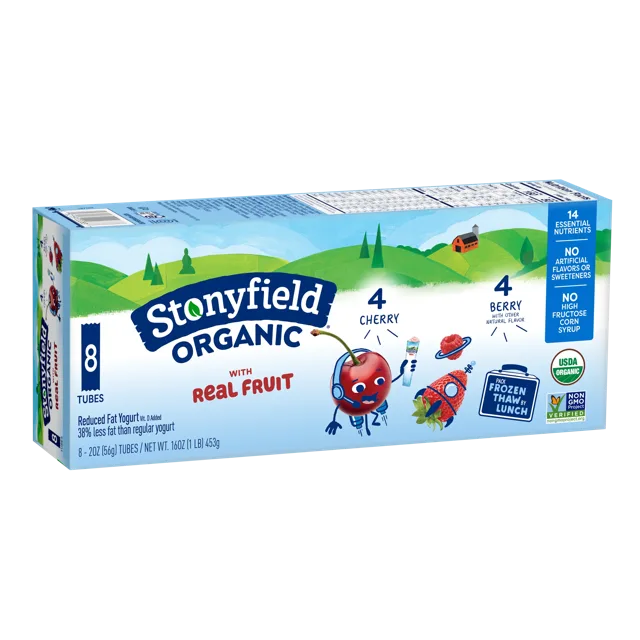 Stonyfield Stonyfield Organic Kids Cherry & Berry Lowfat Yogurt Tubes, 8 Ct