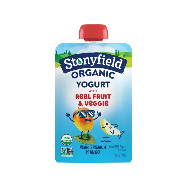 Stonyfield Stonyfield Organic Kids Pear Spinach Mango Whole Milk Yogurt Pouch, 3.5 oz.