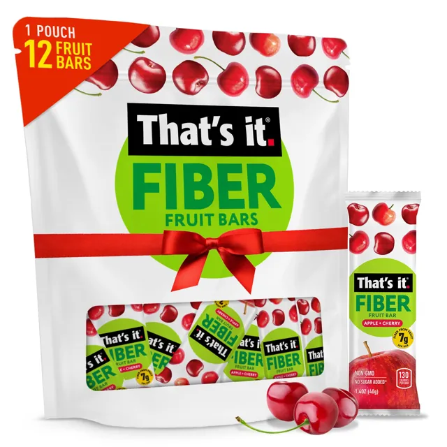 That's it. Apple + Cherry Fiber Fruit Bars (12 Bars)