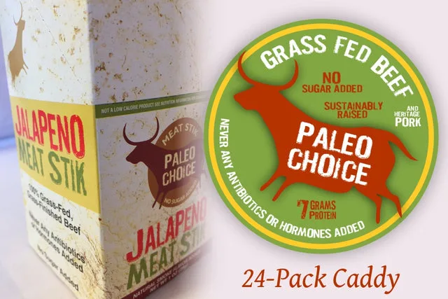 US Wellness Meats Paleo Choice Jalapeno Meat Sticks - 24PK Caddy