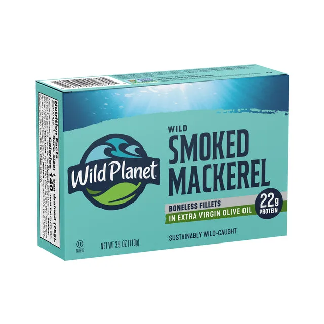 Wild Planet Wild Smoked Mackerel Fillets in Extra Virgin Olive Oil