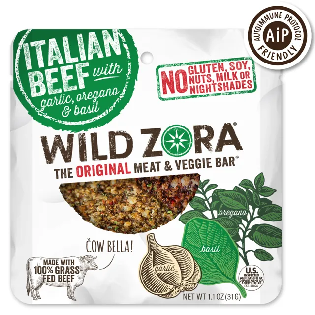Wild Zora Bars - Italian Beef Bar with Garlic, Oregano & Basil