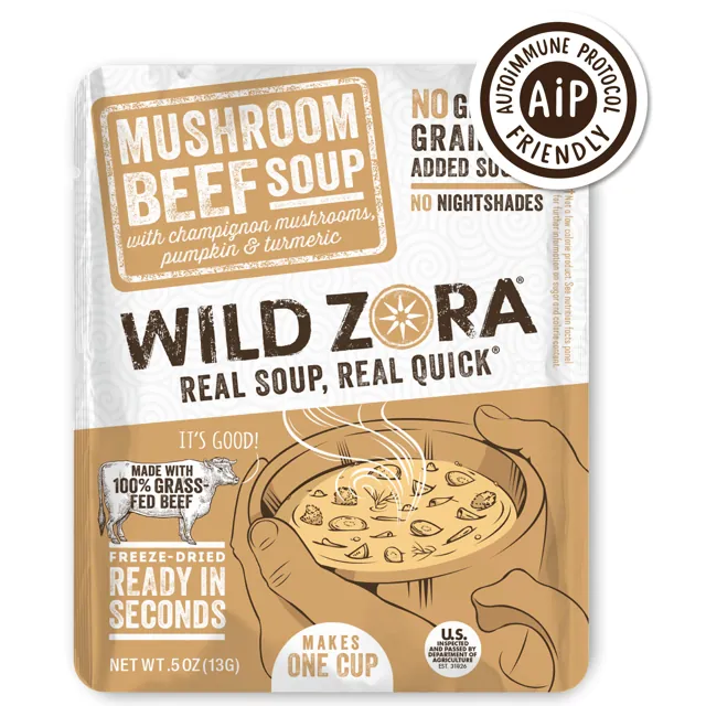 Wild Zora Soup - Mushroom Beef with Champignon Mushrooms, Pumpkin & Turmeric