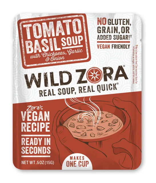Wild Zora Soup - Vegan - Tomato Basil with Chickpeas, Garlic & Onion